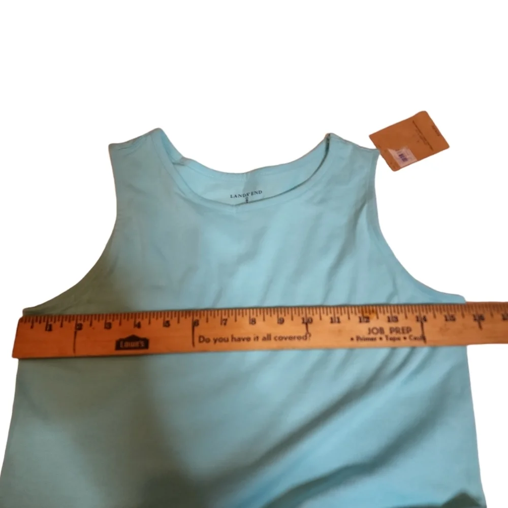NWT Lands' End Dress 100% Cotton Sleeveless Blue Plaid Kids Youth Size‎ 14